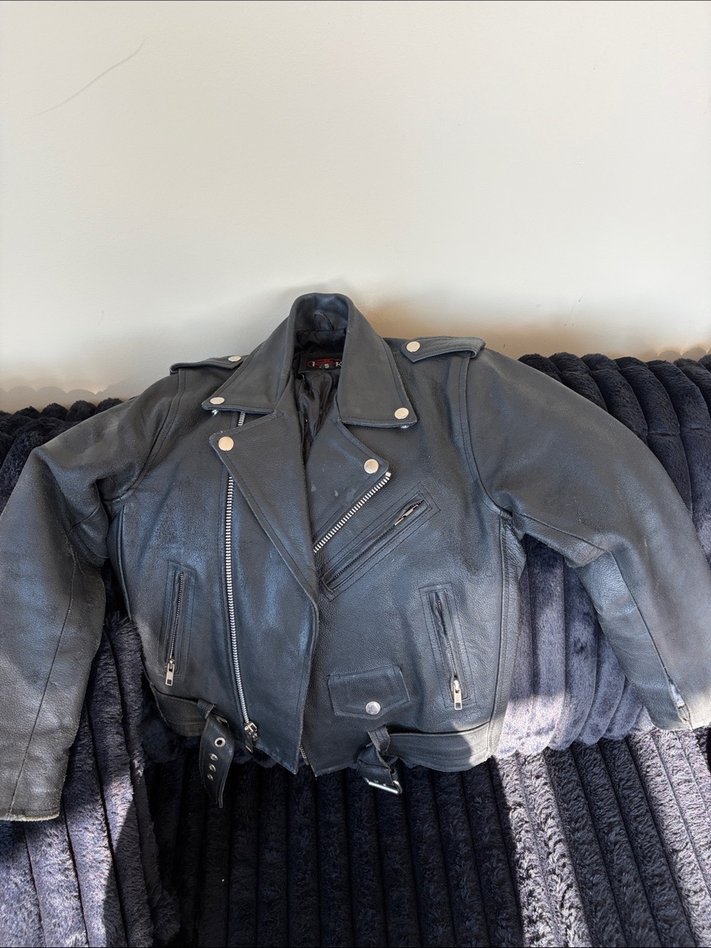 Classic Black Leather Motorcycle Jacket
